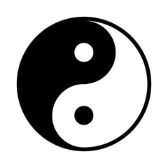 Chinese Yin Yang symbol. Isolated vector illustration. Outline vector sign. - obrazy, fototapety, plakaty
