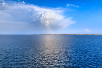 Panoramic view of the Adriatic coast of Apulia in Italy.