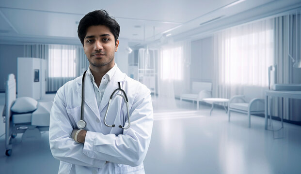 indian man doctor at hospital