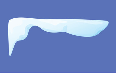 Concept Snow ice liquid spot. The illustration is a flat vector design that showcases a playful concept of a snow cap on a blue background. Vector illustration.