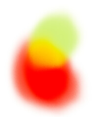 Abstract gradient background with grain texture. Red, lime and orange isolated modern shape.