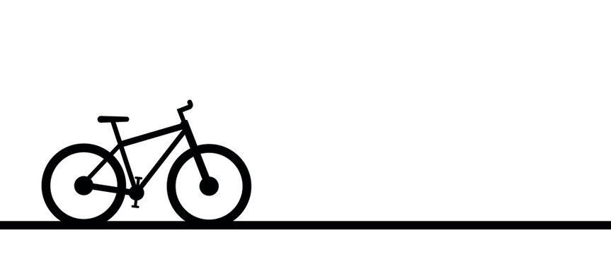 Banner with bicycle line drawing on white background, World Bicycle Day,
Continuous single line drawing, Minimalist outline vector illustration in minimalist style