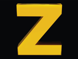 Latter Z. in large yellow black background,  transparent background