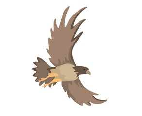 Concept Wild west eagle bird. The illustration is a flat vector design that showcases a concept of the Wild West with a cartoonish eagle bird on a white background. Vector illustration.