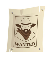 Concept Wild west wanted poster. This is a flat vector illustration with a concept of a wanted poster. Vector illustration.