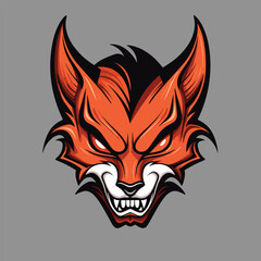 red devil tattoo in the form of a wolf