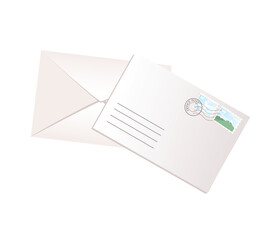 Concept Post mail envelop. With a concept of a mail envelope design, this flat vector illustration showcases a minimalist and elegant approach to its design. Vector illustration.
