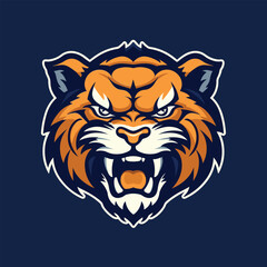 angry tiger head mascot logo