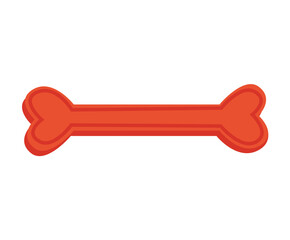 Concept Pet products set bone dog toy. This is a flat vector concept cartoon design featuring a pet product, specifically a red bone for dogs. . Vector illustration.