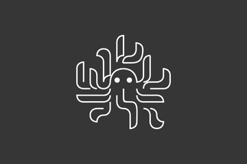 Fototapeta premium Illustration vector graphic of line art octopus
