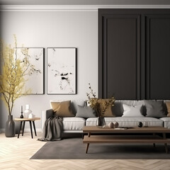 Living room Mockup Aesthetic Realestate Generative AI