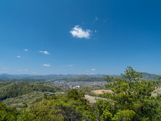 Fototapeta na wymiar 舎羅林山、展望大岩からの眺望（兵庫県川西市・舎羅林山）