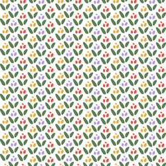 Botanical seamless pattern. Colorful flowers. Cute floral print. Hand drawn doodle ornament. Vector texture for fabric, textile, wallpaper, web, wrapping, postcard, banner ets.