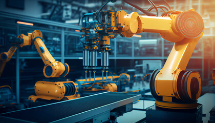 Industrial technology concept. Factory automation. Smart factory. INDUSTRY 4.0