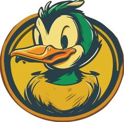 Duck logo multicolor vector illustration isolated on white background