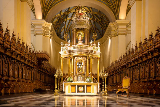 Main Altar and Choir, Basilica Metropolitan Cathedral of Lima, Lima, Peru