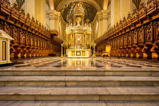 Main Altar and Choir, Basilica Metropolitan Cathedral of Lima, Lima, Peru