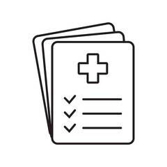 Fototapeta premium Medical record icon, medical report icon, medical history thin line icon, vector isolated.