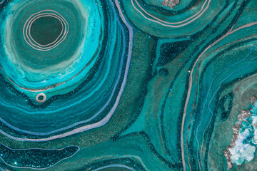 abstract malachite geode resin original art and functional art - 592326424