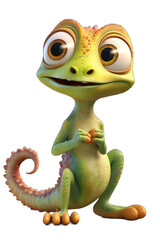 Smiling Gecko Cartoon character Isolated