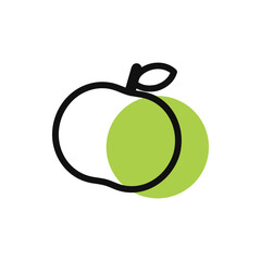 apple healthy food outline icon