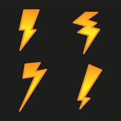 Lightning icon set. Vector