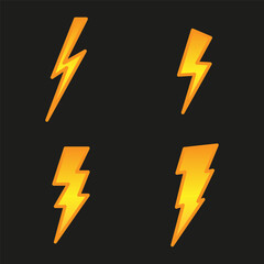 Lightning icon set. Vector