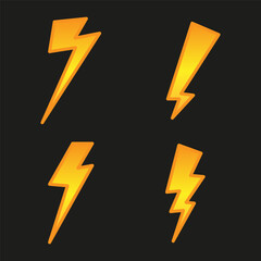 Lightning icon set. Vector