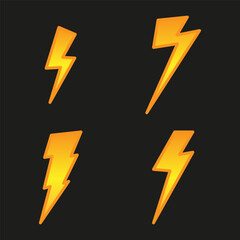 Lightning icon set. Vector