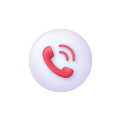 3D Phone handset icon. Call center icon. Concept of talking with service call support hotline and call center.