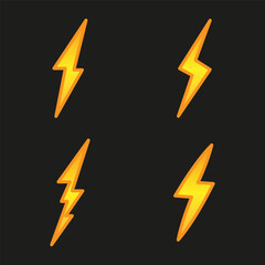 Lightning icon set. Vector
