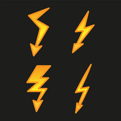 Lightning icon set. Vector