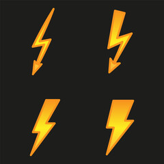 Lightning icon set. Vector