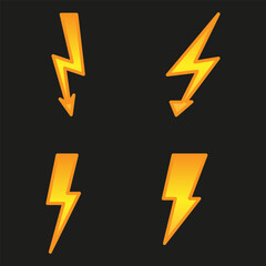 Lightning icon set. Vector