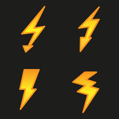 Lightning icon set. Vector