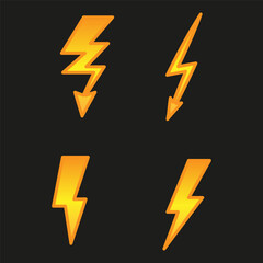 Lightning icon set. Vector