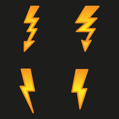 Lightning icon set. Vector