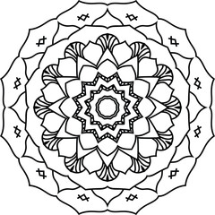 Islamic ornamental round mandala transparent background