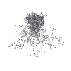 Concrete rock debris isolated transparent background 3d rendering
