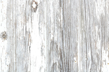 White wooden background with peeling paint and space for copy