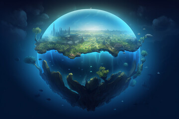 Mysterious abyss symbolizes importance of protecting the environment on Earth Day. Generative AI