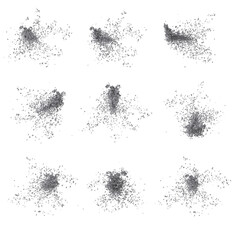 Concrete rock debris pack isolated transparent background 3d rendering
