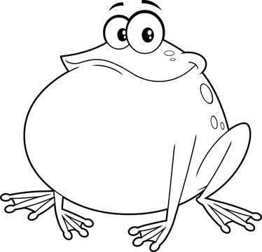 recommend clip art: Outlined Cute Frog Cartoon Character. Vector Hand Drawn Illustration Isolated On Transparent Background