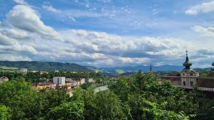 Fototapeta na wymiar panorama of an Austrian town