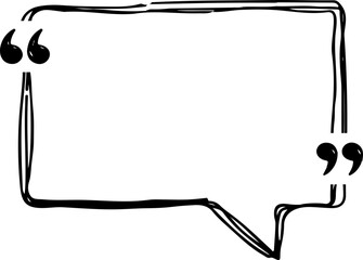 Hand drawn Outline Shape with Quotation Mark