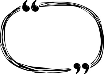 Hand drawn Outline Shape with Quotation Mark