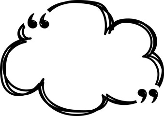 Hand drawn Outline Shape with Quotation Mark