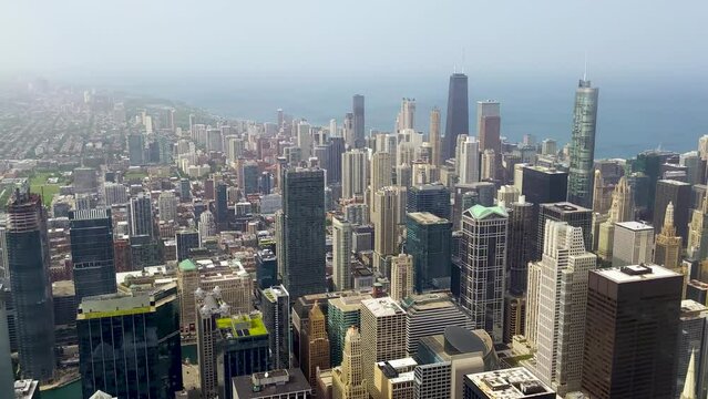 Downtown Chicago View of City From Willis Sears Tower Observation Deck