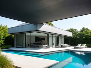 Fototapeta na wymiar Luxury modern house, generative ai