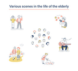 シニア世代のさまざまなライフシーン　セット